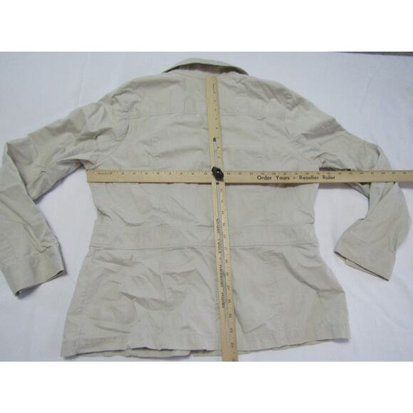 Eddie Bauer Brown Cargo Jacket Women's size L Minimalist Safari Neutral Coastal - Picture 6 of 8